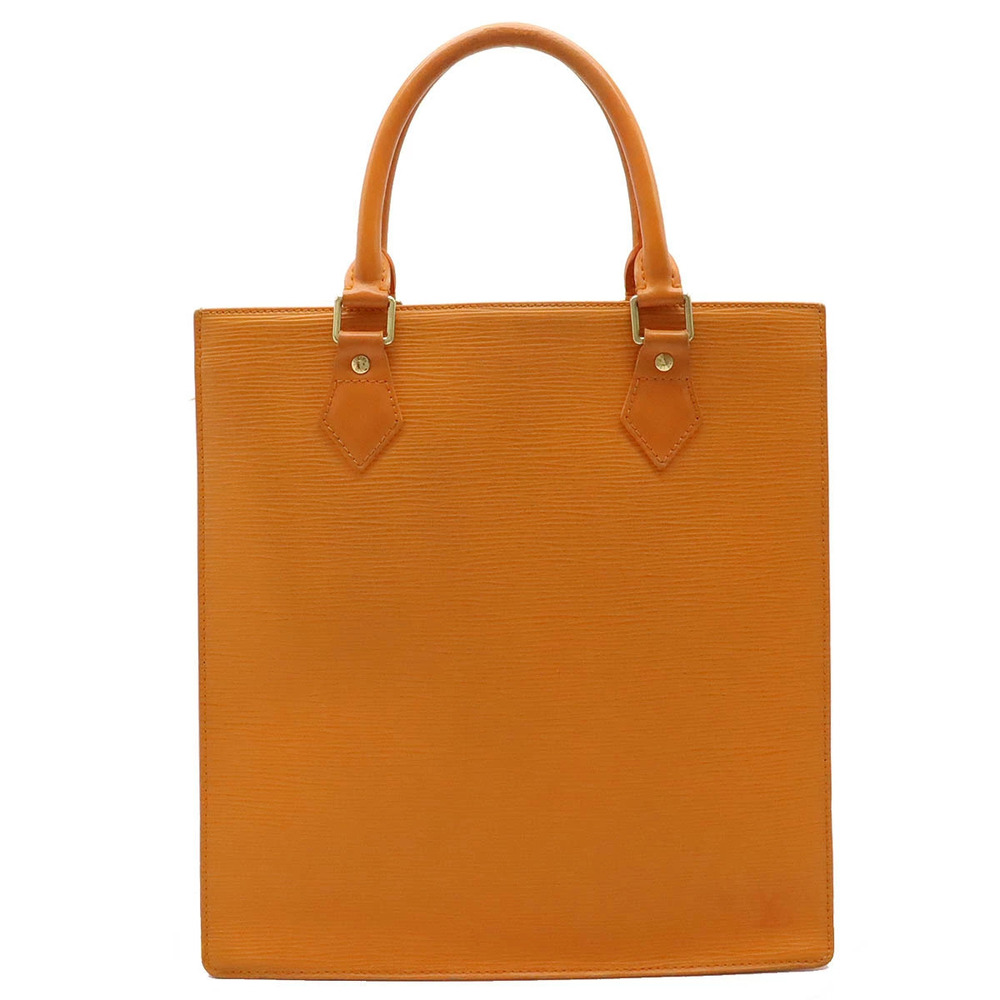 Louis Vuitton Epi Sac Plat Tote Bag Handbag Business Square Leather Mandarin